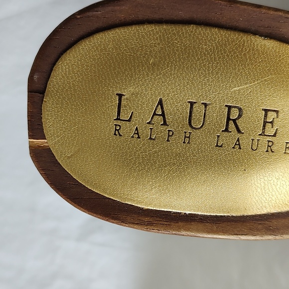 Lauren Ralph Lauren Chain Wooden Wedge Sandals Platforms - Picture 9 of 9